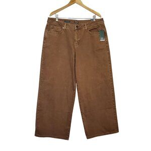 Wild Fable Women's Brown Low Rise Wide Leg Rigid Denim Jeans Size 14 With Tags